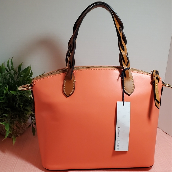 Dooney & Bourke Wexford Leather Small Heidi Satchel/ coral - Picture 6 of 10